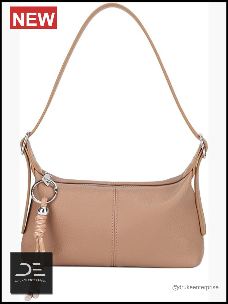 Premium Vegan Leather Small Hobo Crossbody Purse With Dual Strap & Keychain